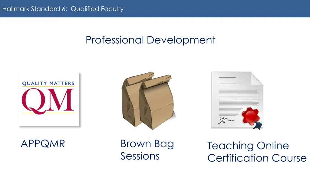 hallmark standard 6 qualified faculty