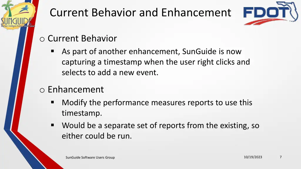 current behavior and enhancement 1