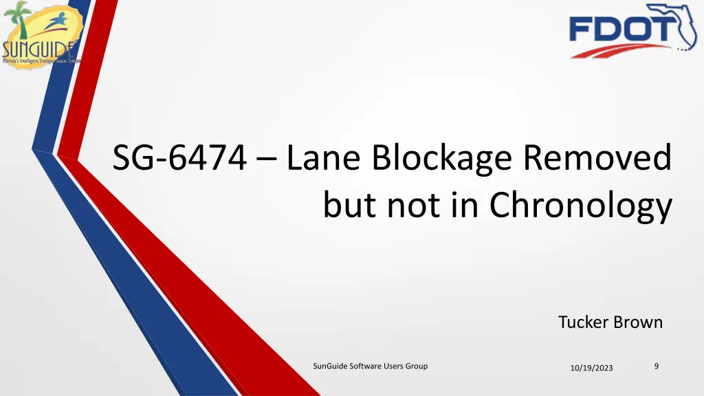 sg 6474 lane blockage removed