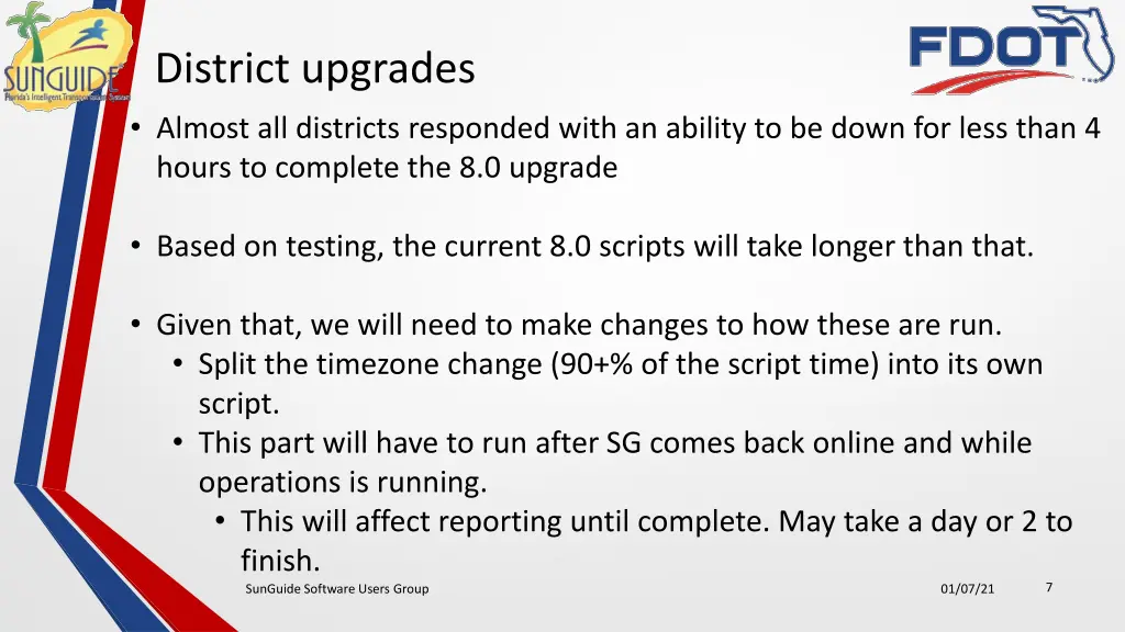 district upgrades almost all districts responded