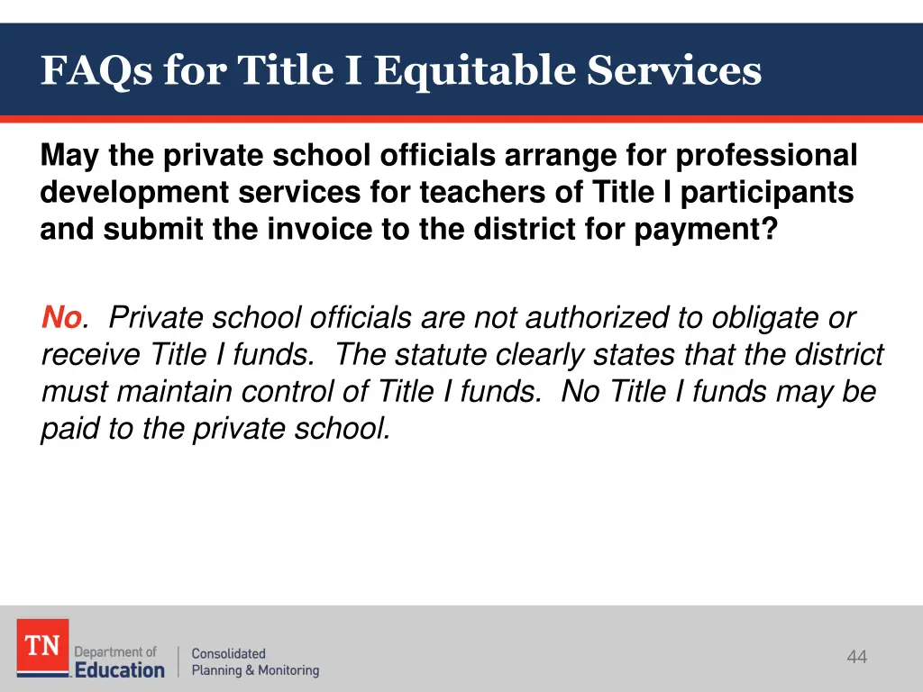 faqs for title i equitable services 4