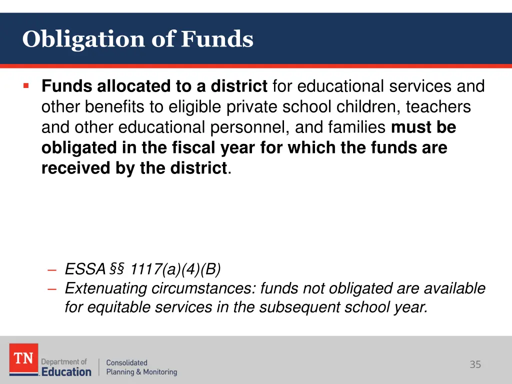 obligation of funds