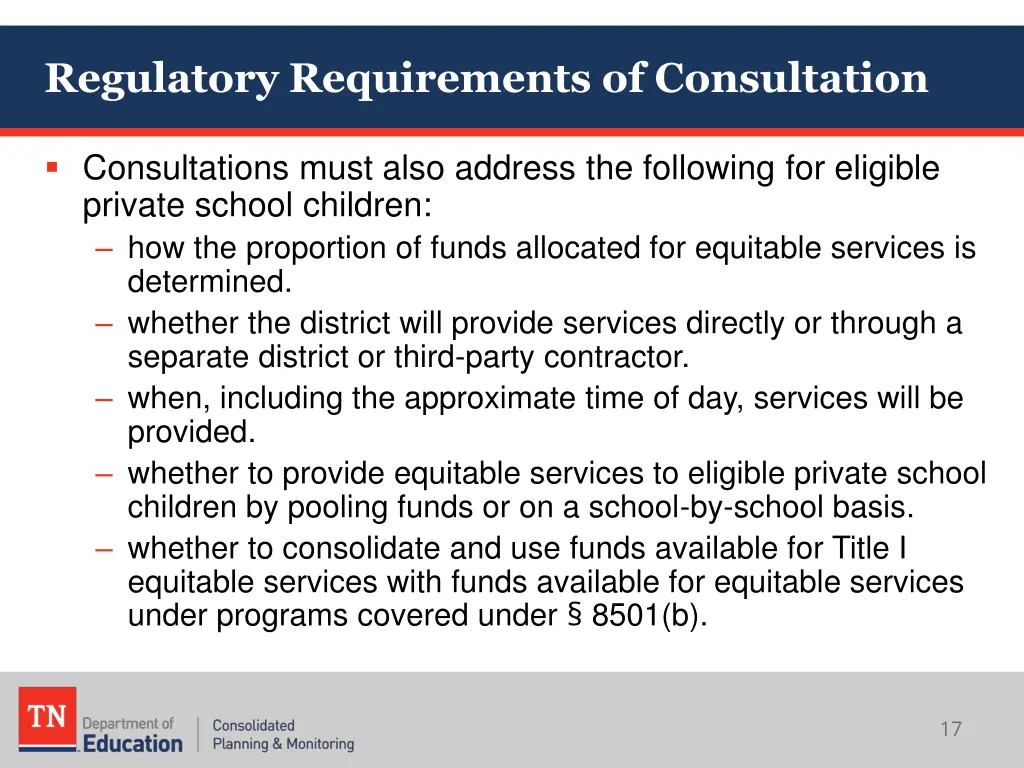 regulatory requirements of consultation 2