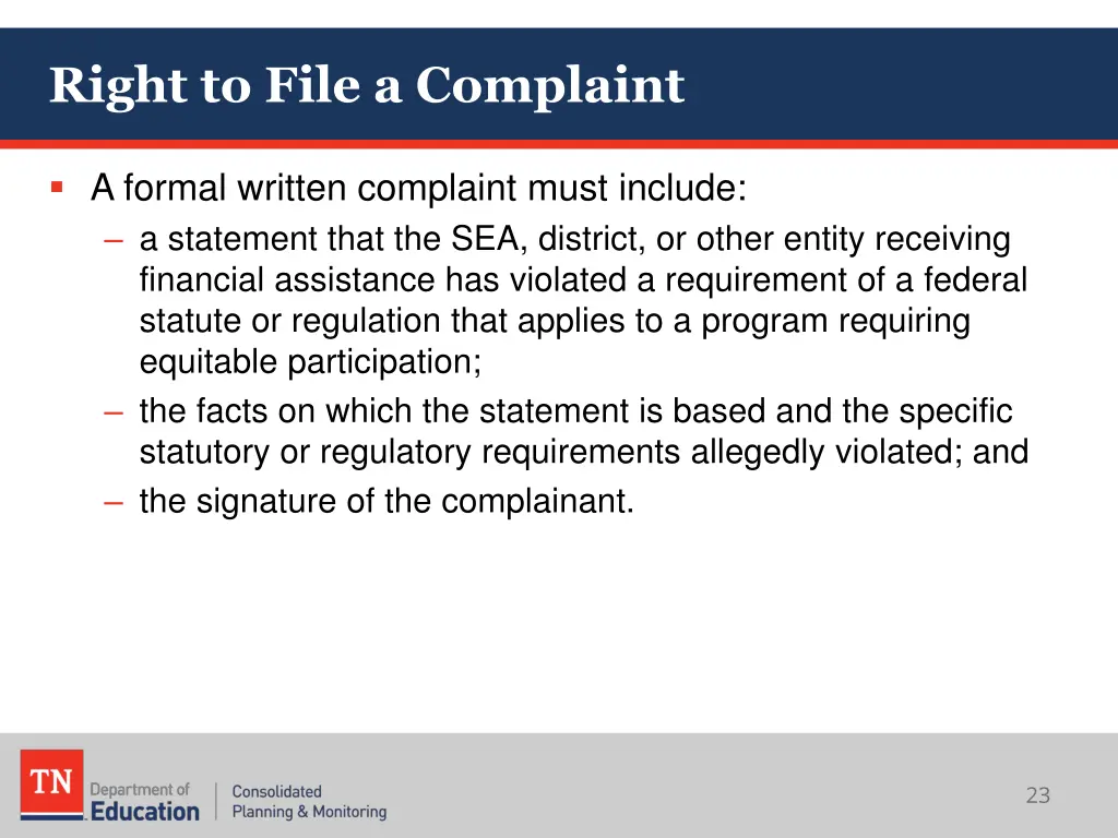 right to file a complaint 1