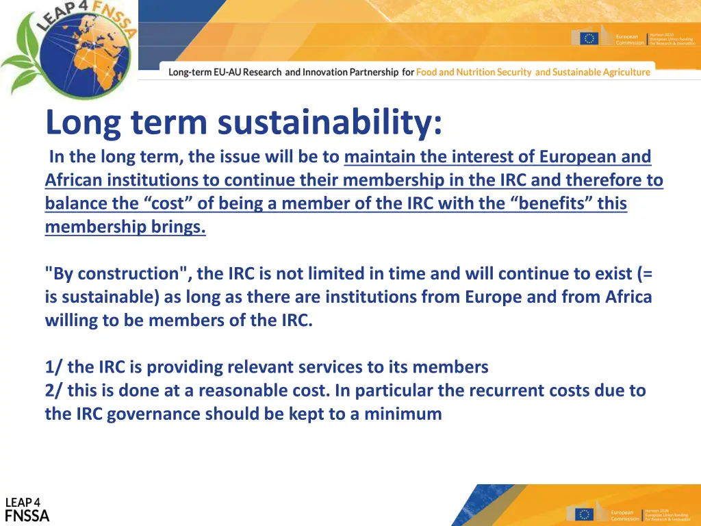 long term sustainability in the long term