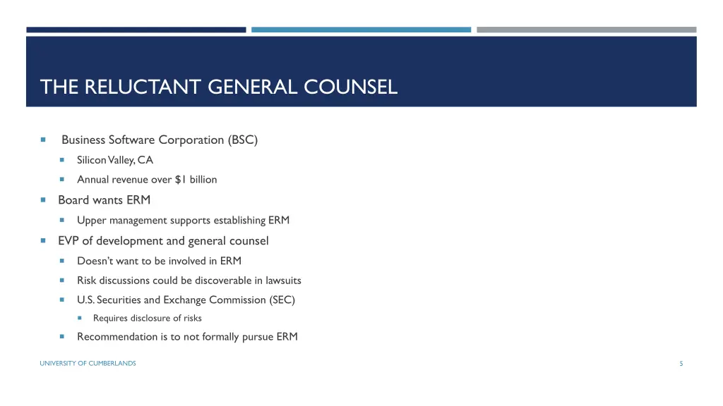 the reluctant general counsel