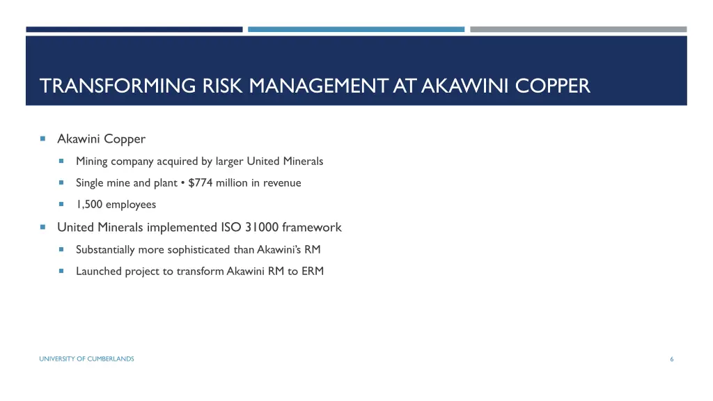 transforming risk management at akawini copper