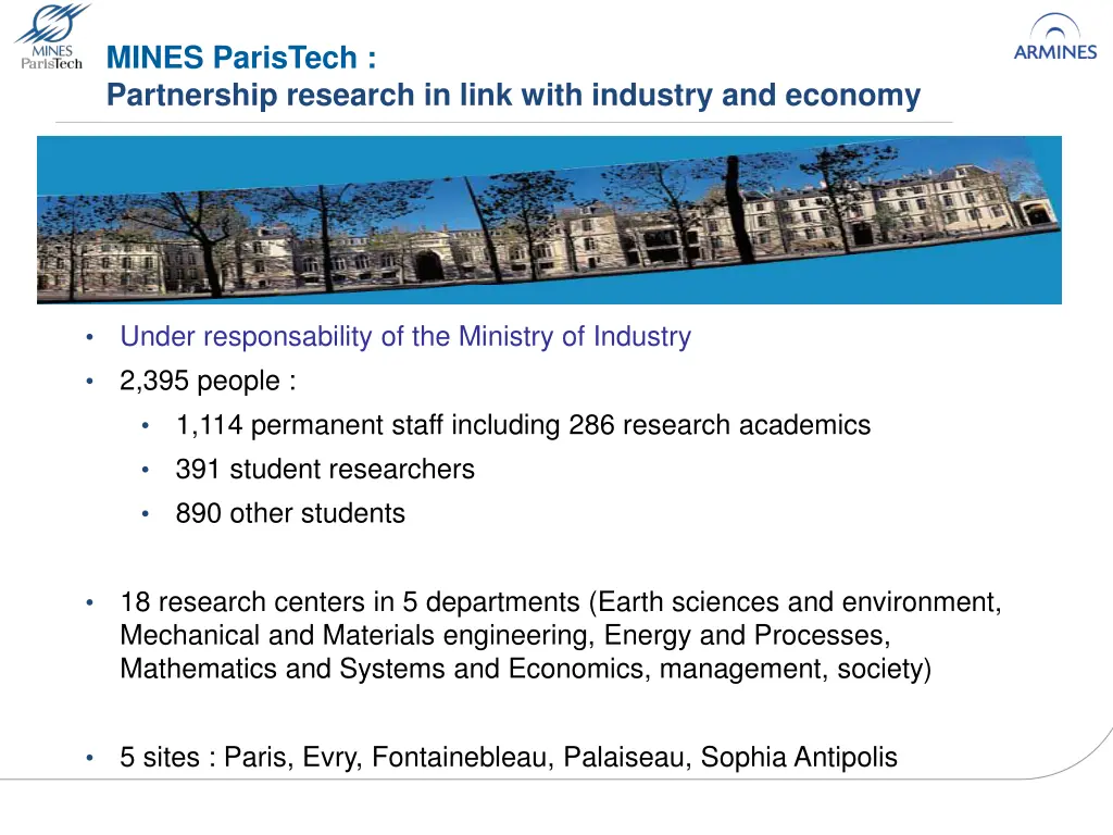 mines paristech partnership research in link with