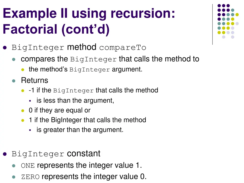 example ii using recursion factorial cont d 1