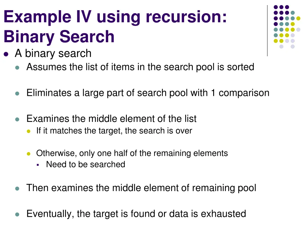 example iv using recursion binary search a binary