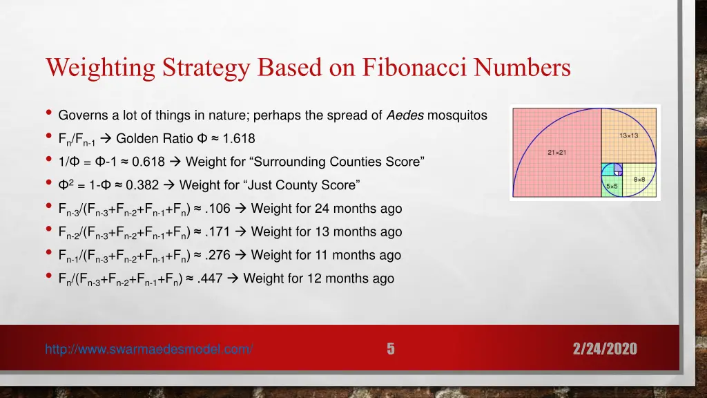 weighting strategy based on fibonacci numbers