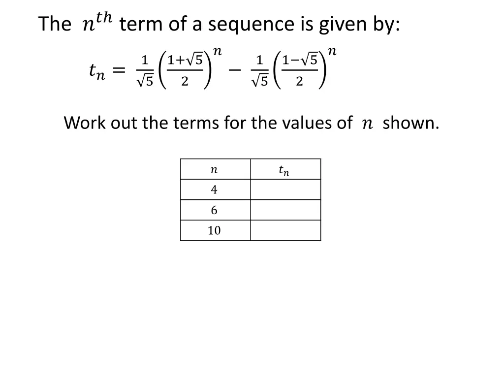 the term of a sequence is given by