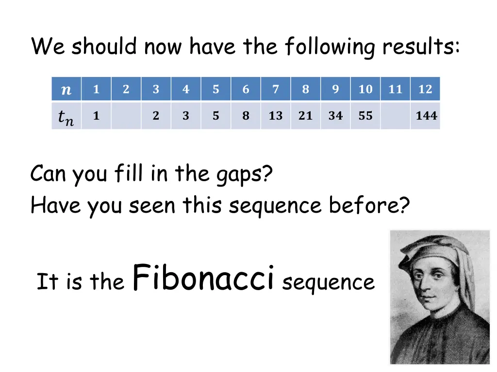 we should now have the following results