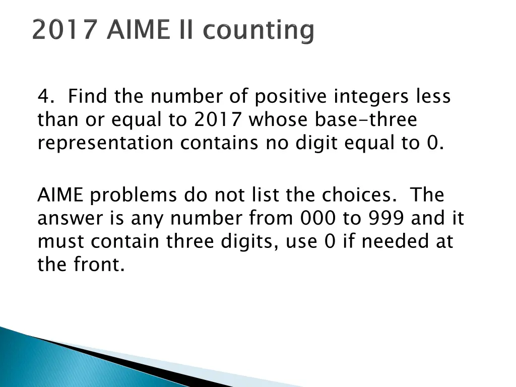 4 find the number of positive integers less than