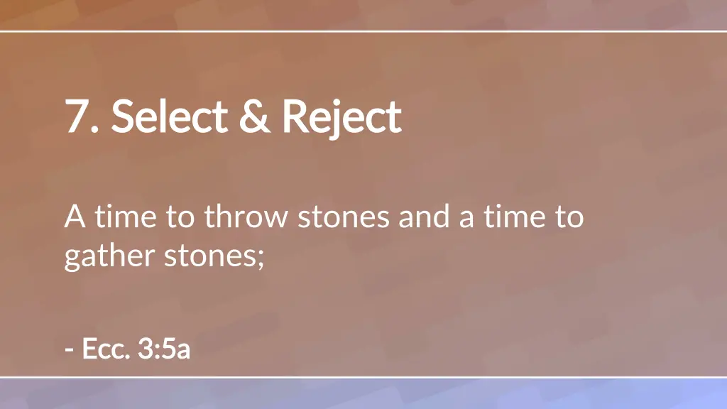 7 select reject 7 select reject