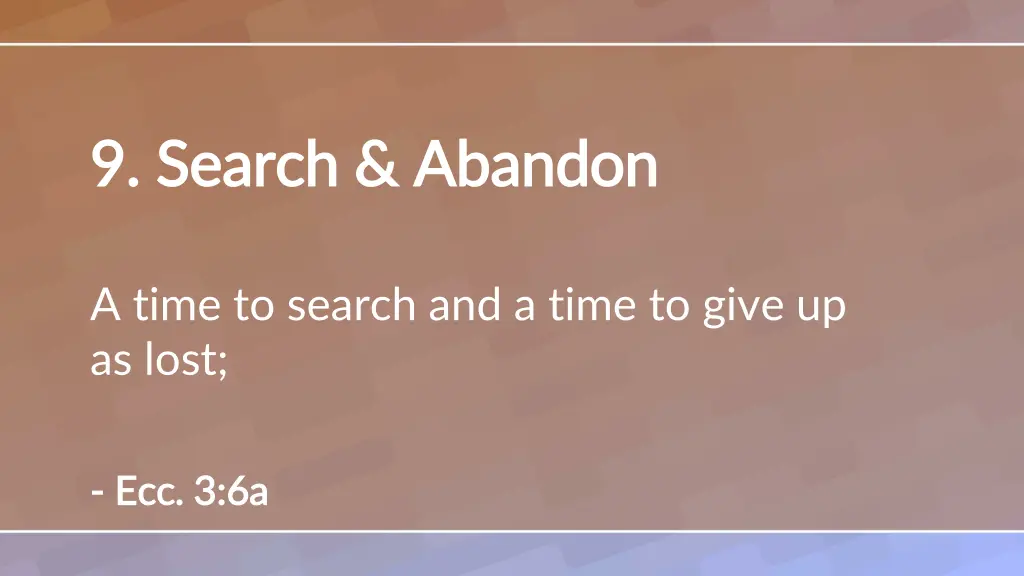 9 search abandon 9 search abandon