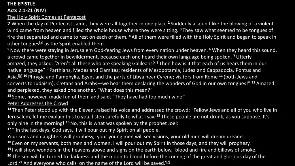 the epistle acts 2 1 21 niv the holy spirit comes