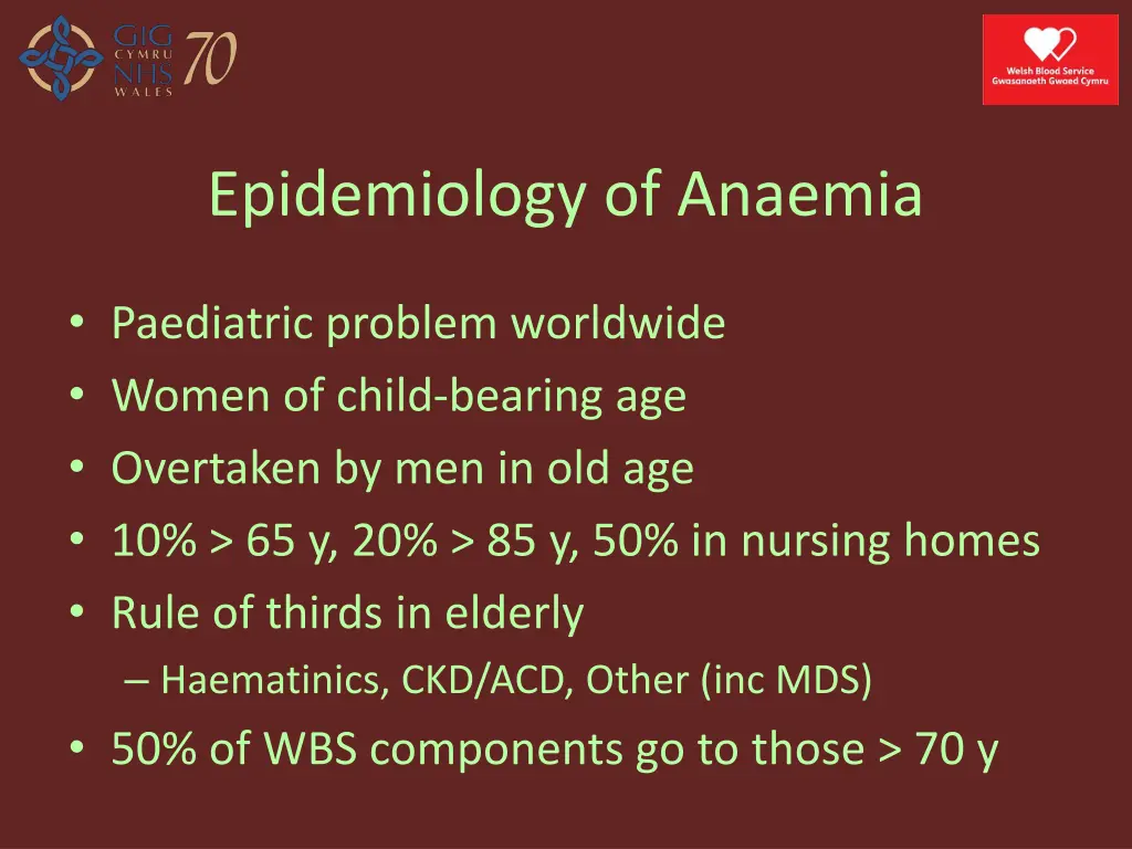 epidemiology of anaemia