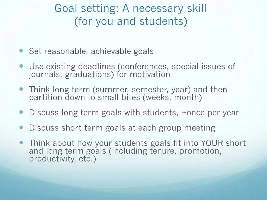 goal setting a necessary skill