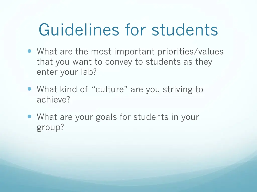 guidelines for students