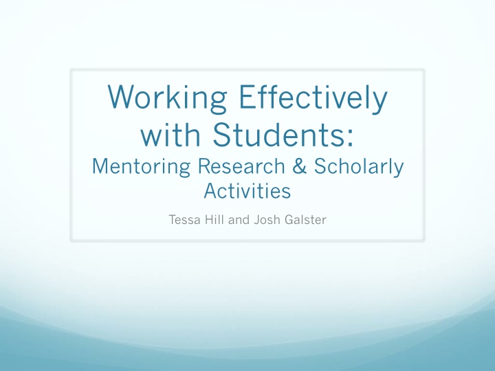 working effectively with students mentoring