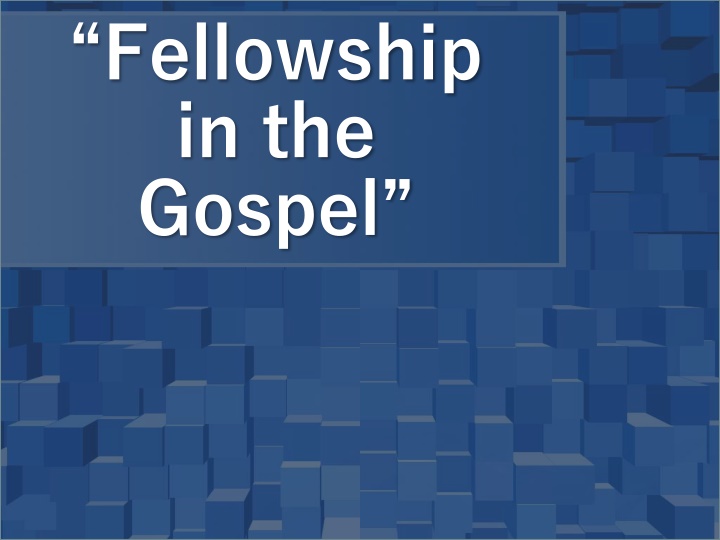 fellowship in the gospel