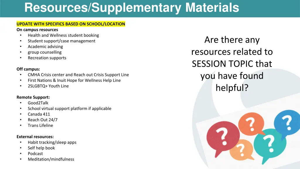 resources supplementary materials