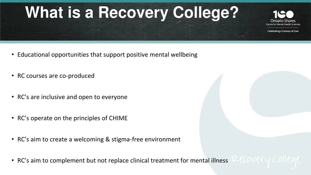 what is a recovery college
