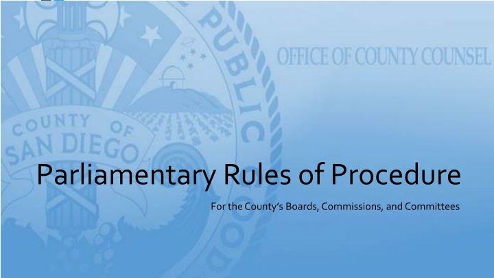 parliamentary rules of procedure