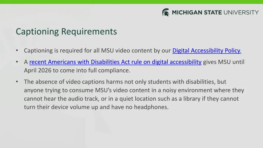 captioning requirements