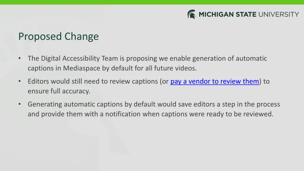 proposed change