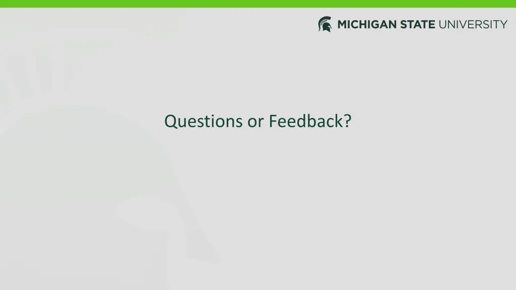 questions or feedback