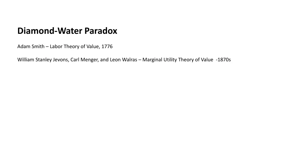 diamond water paradox