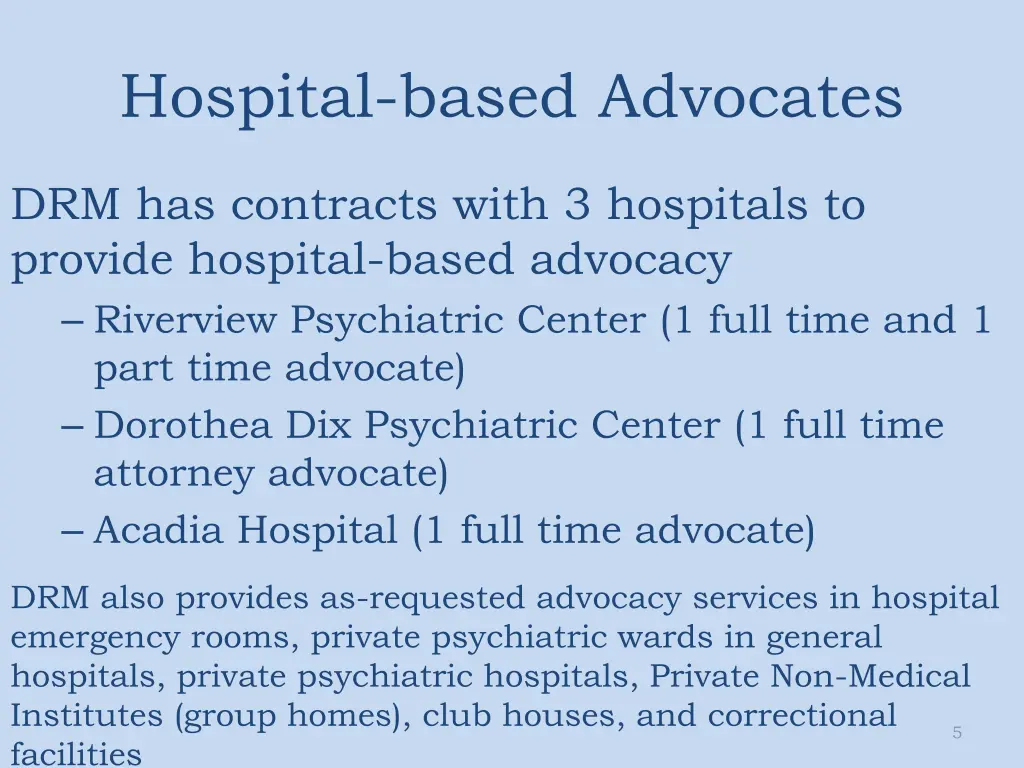 hospital based advocates