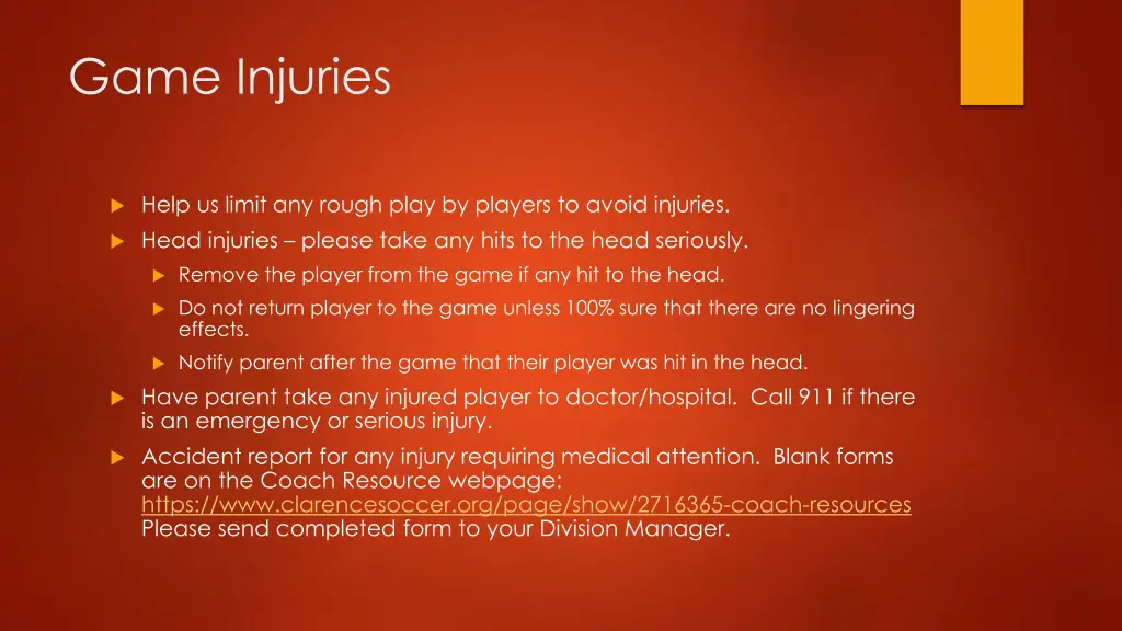 game injuries
