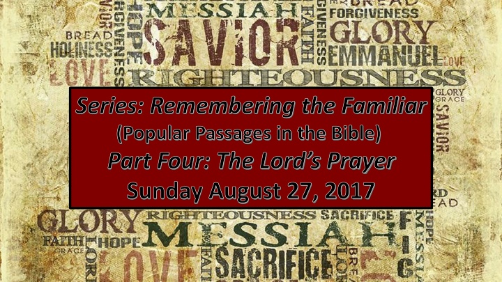 series remembering the familiar