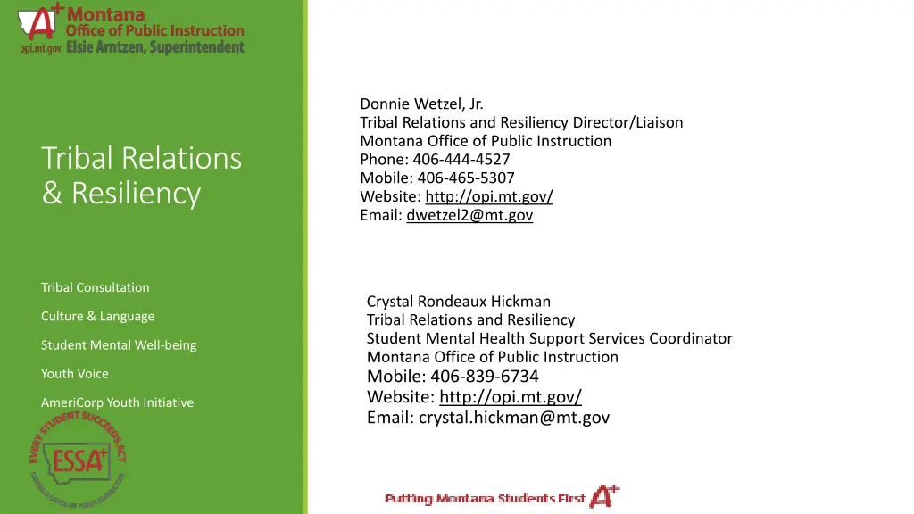donnie wetzel jr tribal relations and resiliency