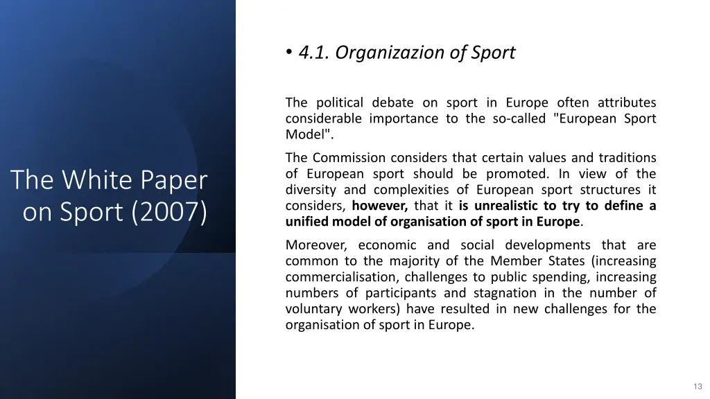 4 1 organizazion of sport