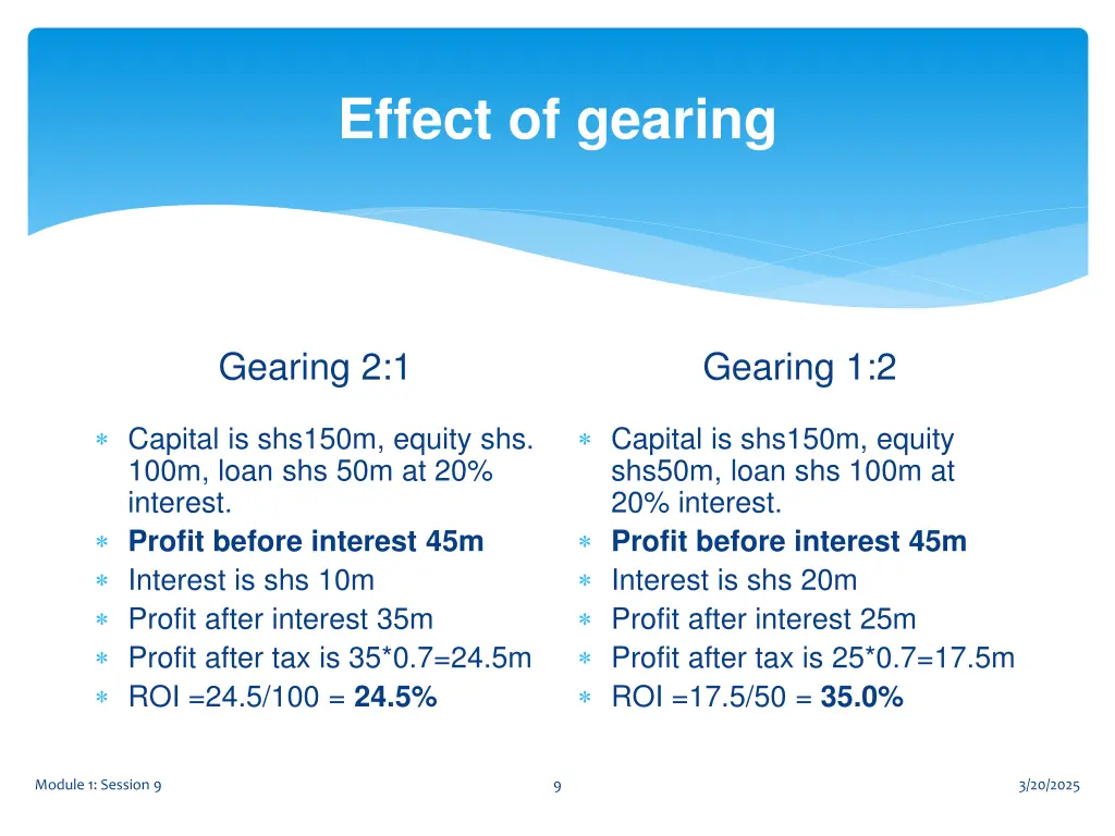 effect of gearing