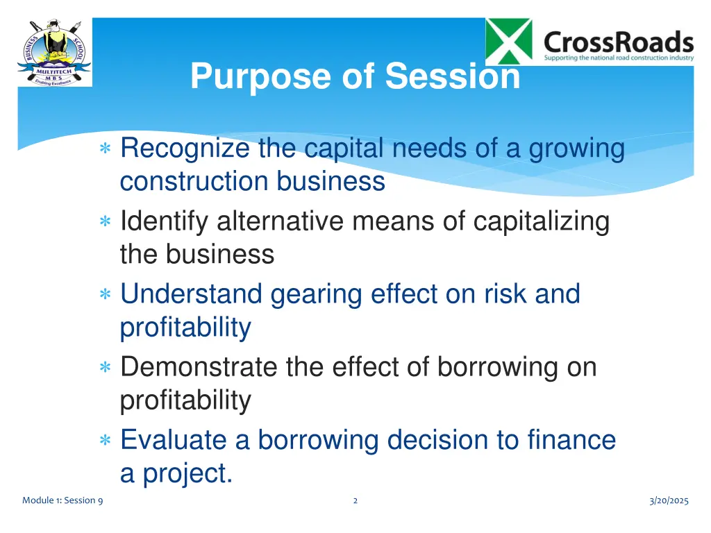 purpose of session