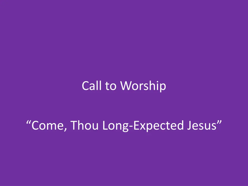 call to worship