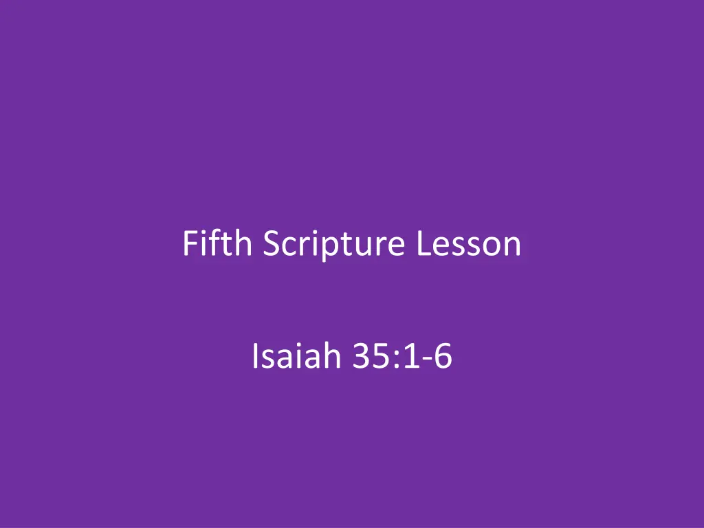 fifth scripture lesson