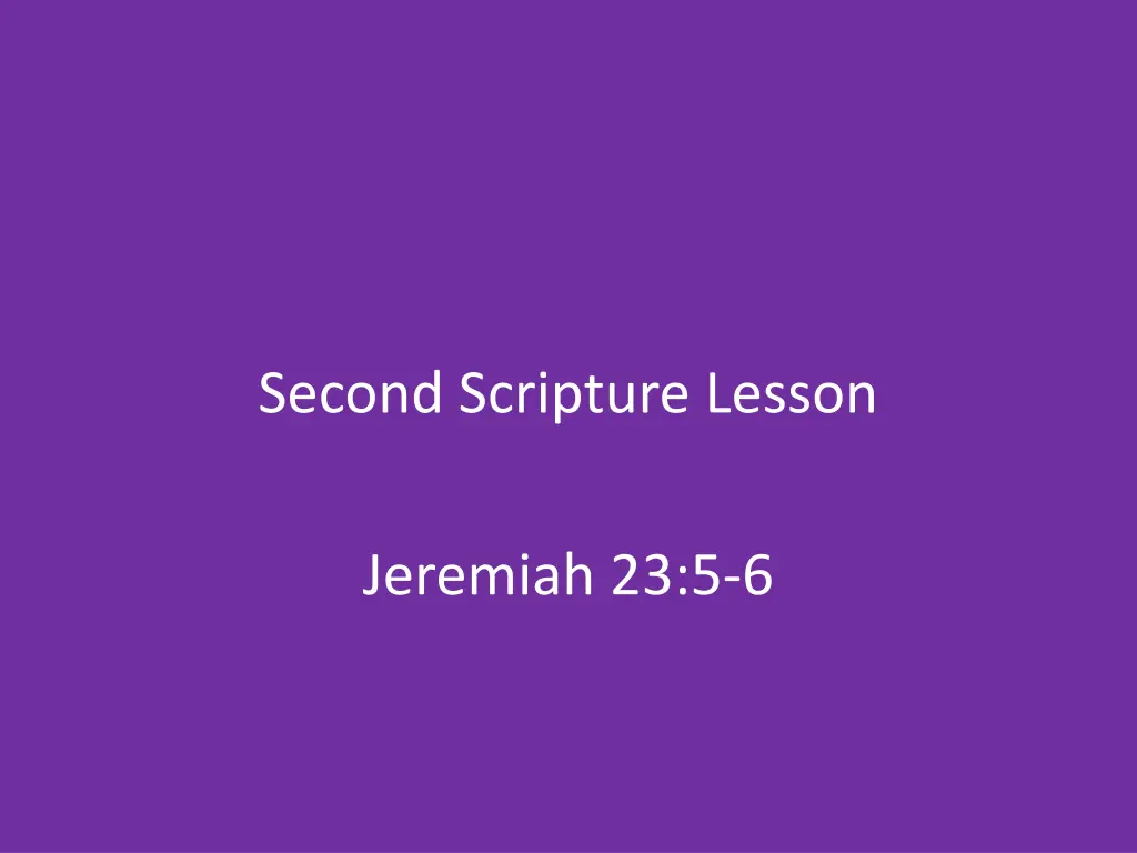 second scripture lesson