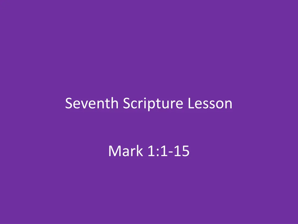 seventh scripture lesson