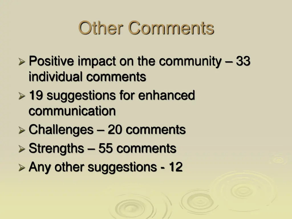 other comments