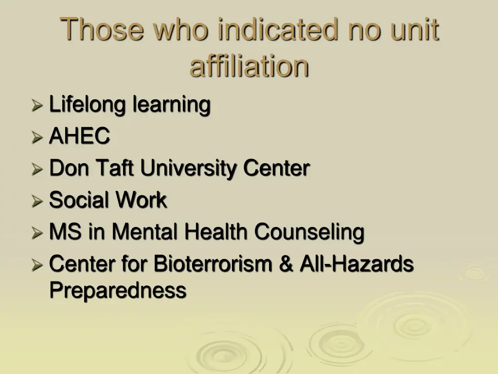 those who indicated no unit affiliation lifelong