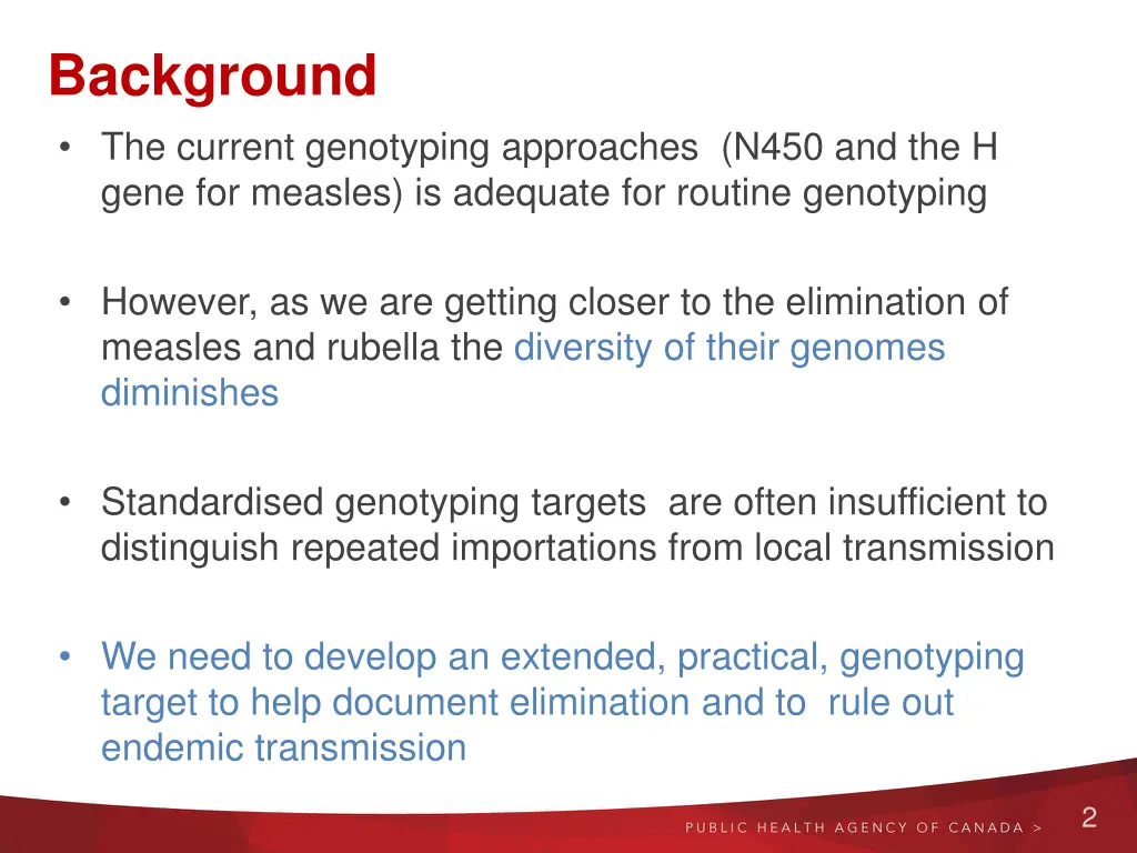 background the current genotyping approaches n450
