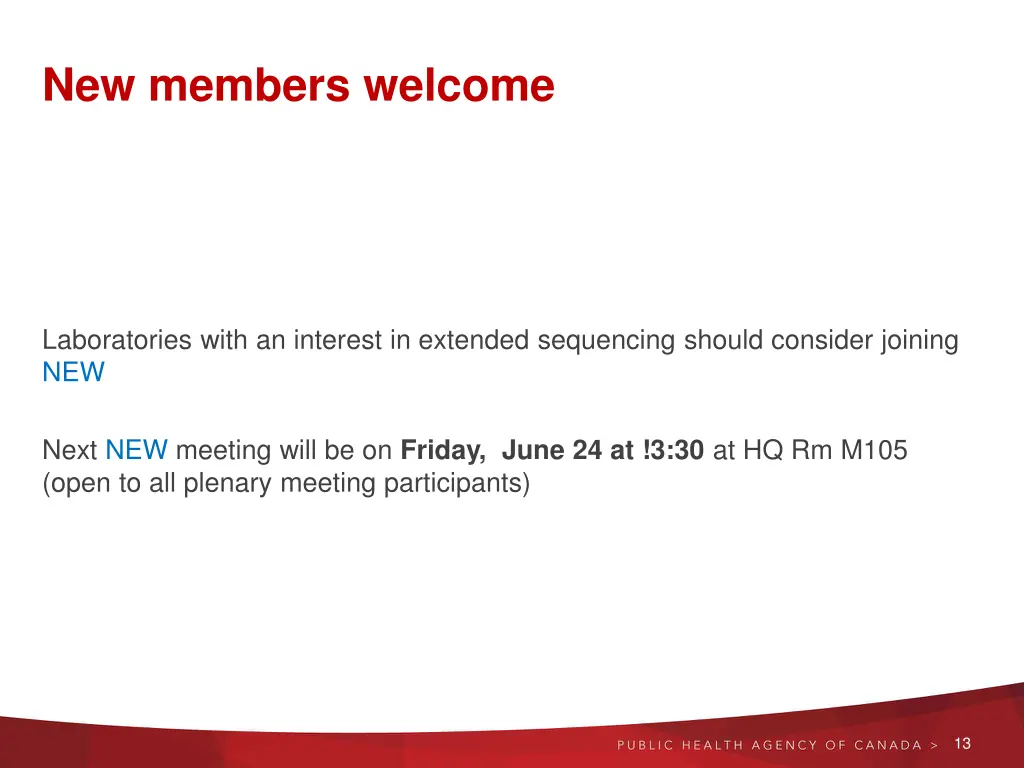 new members welcome