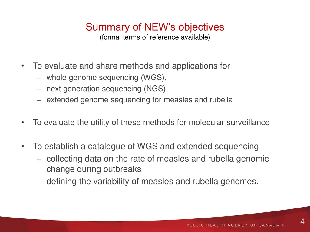 summary of new s objectives formal terms