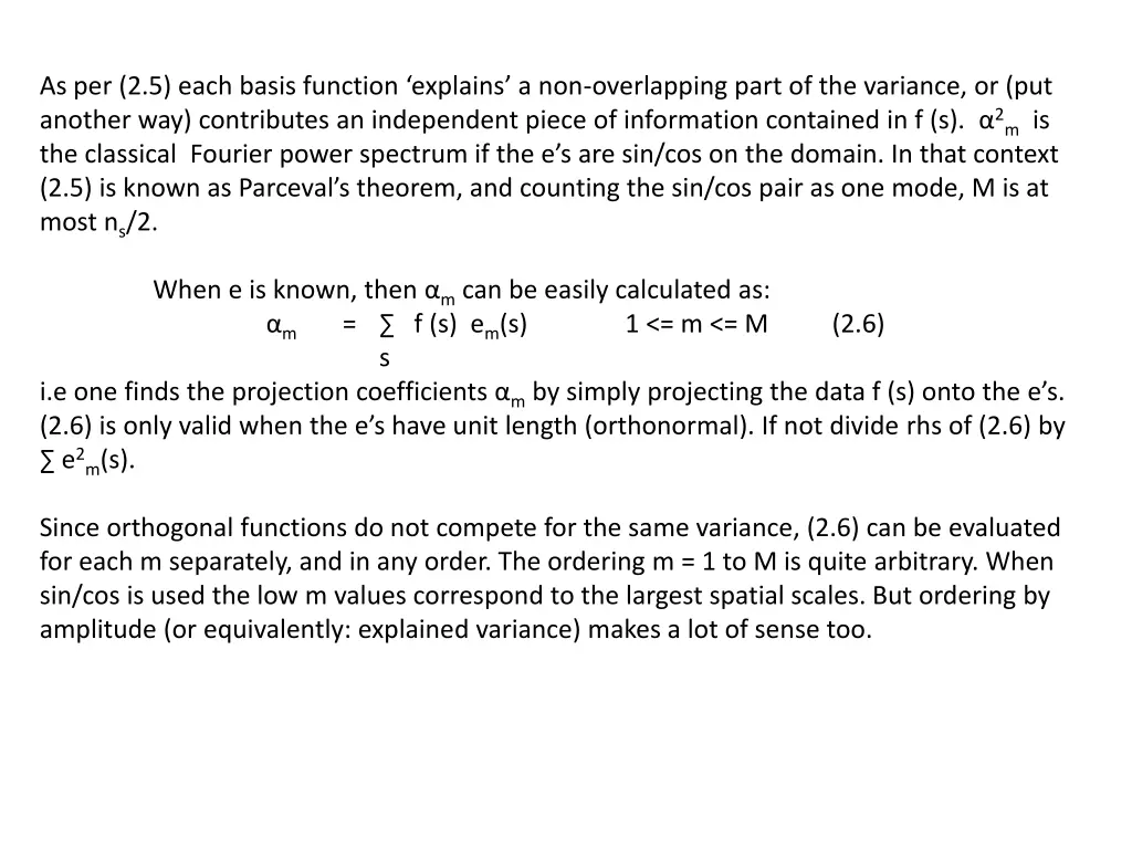 as per 2 5 each basis function explains